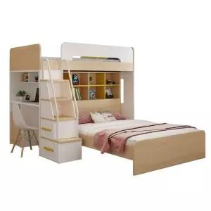 원목 벙커침대 슈퍼싱글 책상 옷장 수납선반 수납형계단 멀티 이층침대 컴팩트