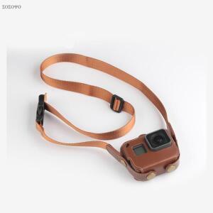 보호 케이스 PU 가방 가죽 커버, 어깨 스트랩, 목 끈, 고프로호환 히어로 7, 6, 5 용 슬링용, 카메라 액세