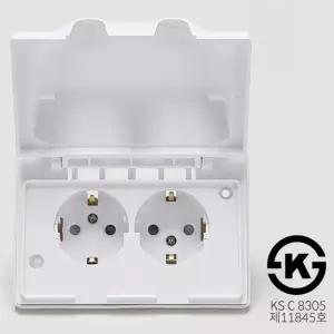 가정용 스마트 디자인 2구 가로형 매입콘센트 방적형/야외/매립/콘센트/안전/커버/덮개/욕실/화장실/방수