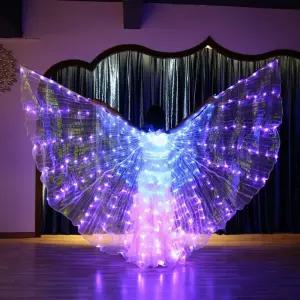 할로윈 공연 소품 밸리 댄스 액세서리 조명 360 도 날개 의상 나비 별이 빛나