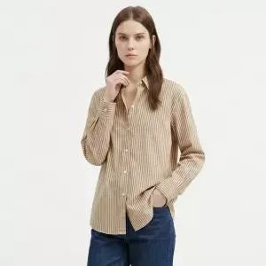[샵앤] 여성 카라넥 스트라이프 데일리 루즈핏 셔츠 NARU-WSH-21142