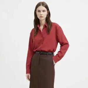 [샵앤] 여성 데일리 출근룩 루즈핏 베이직 긴팔 블라우스 EGG-WBL-21135