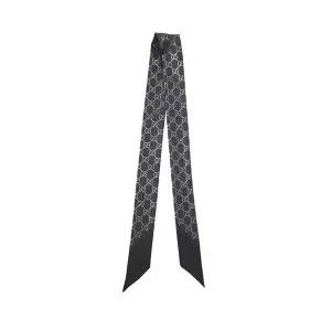 [구찌][명품] 구찌 26SS GG 프린트 실크 넥보우 블랙 812250 3G001 1060