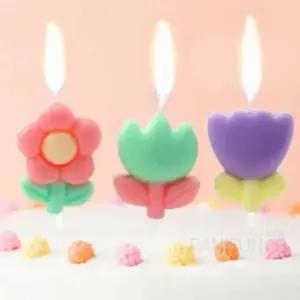 꽃모양 생일초 9p 베이커리용품 특이한생일초 생일용품 특이한초 생일파티용품