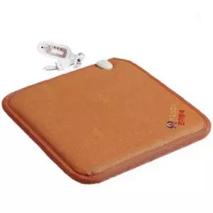 1인 좌석 전기 온열 방석 황토색 비닐 재질 물청소 가능 거실 사무실 겨울용