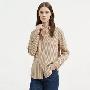 [NS홈쇼핑][샵앤] 여성 카라넥 스트라이프 데일리 루즈핏 셔츠 NARU-WSH-21142..