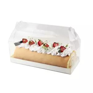 투명 롤케이크 상자 30개 세트 카페 손잡이 조각 박스