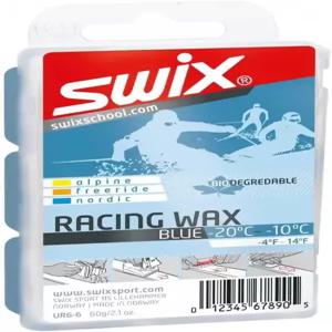 Swix UR6 생분해성 스키/스노우보드 블루 왁스 - 추운 조건 화씨 4도에서 14도 60g