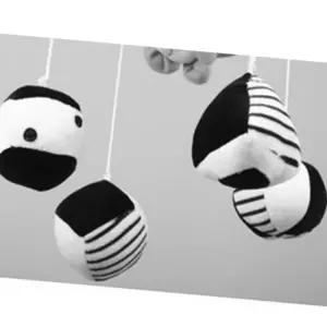 (올핀)흑백모빌 신생아용 봉제 도형인형 더블구성 아기모빌