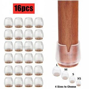 16PCS 실리콘 의자 다리 모자 피트 바닥에 바닥 가구 고무 방지 패드 미끄럼 커버 테이블 보호대