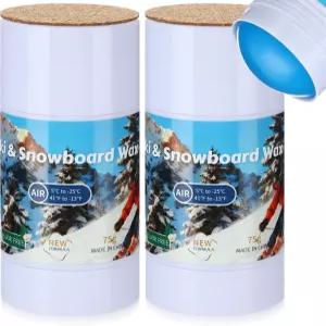 스키/스노우보드/노르딕/크로스컨트리용 퀵 왁스에 라이로우 2팩 문지르기 쉬운 코르크 어플리케이터 70g