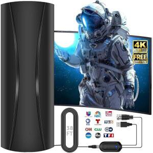 3600마일 이상 범위의 TV 안테나, 2026 디지털 TV 안테나 실내 실외, 최강 , 스마트 TV 및 구형 TV용 로컬 채널용 360 수신 HDTV 안테나 - 38피트 동축 케이블 지원 8K 4K 1080p