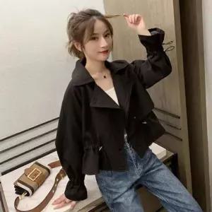 여성 핏조절 허리스트링 숏 트렌치 자켓 WON-WJK-WB97D85