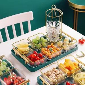 북유럽 나눔 접시 격자 그릇 과일 견과류 캔디 수납 진열