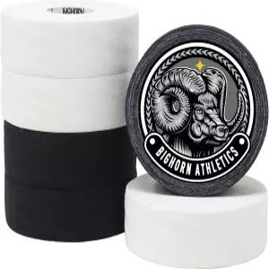 빅혼 육상 복싱 애슬레틱 스포츠 테이프 엑스트라 스티키 1인치 x 45피트 6롤(블랙 앤 화이트)