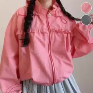 잰스타일 체크 후드점퍼 크롭 봄 여름 숏야상 바람막이 간절기 자켓