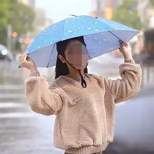 머리에쓰는 우산 모자 백패킹 모자형 달린 트레킹 등산용 골프