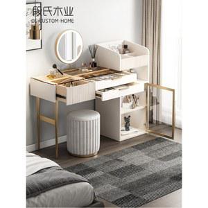 화장대 세트 투명 수납 수납함 수납형 골드 테이블 60cm 원룸화장대 그레이 조명거울