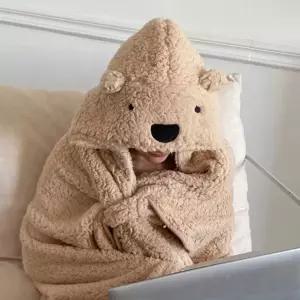 곰돌이 망토 담요 후드 블랭킷 보온담요