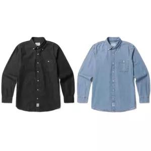 올젠 OLZEN 남성 솔리드 캐주얼 데님 셔츠 ZOF1WC1302 698065