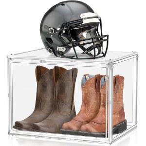 XXX-대형 초대형 아크릴 디스플레이 케이스 17''x13'' 투명 신발 스니커즈 가방 정리용 클리어 스태커블 부츠 & 상자 헬멧, 핸드백, 피규어 수집품용 대형 쇼케이스