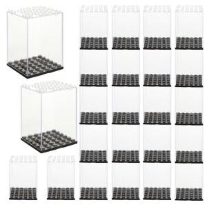 MUXHEL 24개 미니피규어 디스플레이 케이스, 아크릴 소형 액션 피규어 장난감 보관 2.7 u201D 1.9 u201D 스태커블 빌딩 블록 피규어용