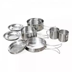 ( )아웃도어 캠핑 코펠 세트 1인용 스테인레스 코펠 백패킹 휴대용 8종