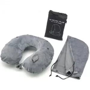 ( )에어 여행용 목베개 U형 쿠션 그레이 휴대용 차량용