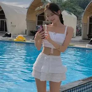 수피 스커트 여친 수영복 비치 바캉스룩 비치웨어 분할 슬림핏 바캉스 하이웨스트 JEN1