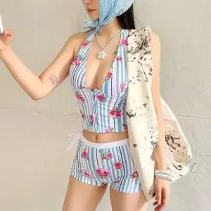 수피 여성용 수영복 하이웨스트 바캉스 해변 분리 사각 바캉스룩 비치웨어 JEN1