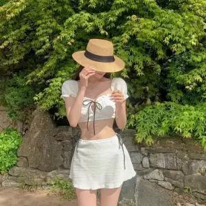 수피 여성 스커트형 바캉스 바캉스룩 슬림핏 보수적인 하이웨스트 수영복 분리 비치웨어 JEN1