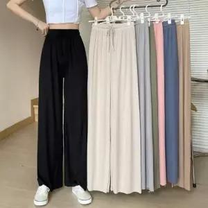 여성 와이드 팬츠 밴딩 플 바지 냉장고 여름
