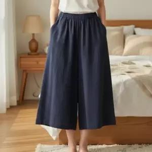 린넨 와이드 치마바지 모데라 마바지 스커트 팬츠 여름 쿨링 밴딩 통바지 여성용