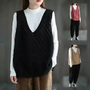 여성 뱃살커버 여름 빅사이즈 니트 조끼 베스트 랍슨유통