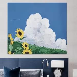 [하프클럽/셀러허브]인테리어 그림 패브릭 유화 포스터 해바라기 그림 M