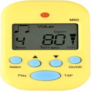 MINI 메트로놈 클립온 LCD 디지털 리듬 메트로놈을 위한 M50 탭 템포 기능 기타 바이올린 베이스 및