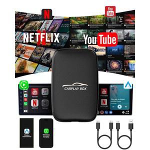 5-in-1 안드로이드 오토 무선 어댑터 및 카플레이 어댑터, 넷플릭스 유튜브 TF 카드가 포함된 플러그 앤 플레이, 간편한 설정, OEM 유선 차량용 매직 비디오 AI 박스