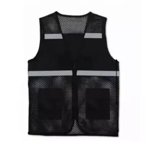 ( )회사조끼 여름작업조끼 여름작업복 작업복조끼 작업조끼 망사 반사띠 블랙 85