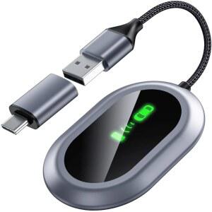 무선 카플레이 어댑터 - 5초 만에 유선에서 카플레이로 변환, 플러그 앤 플레이, A7 듀얼 코어 칩, 지연 시간 없음, 안정적인 연결, iOS 10+ 및 차량 2015와 호환 가능+