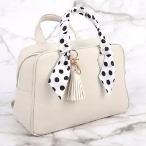 ( )실크 스카프 화이트도트 가을 여름 봄 봄스카프 실크스카프 가을스카프 여름스카프 쁘띠스카프