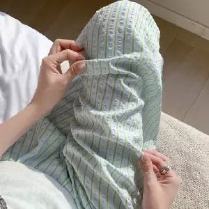 남여공용 여름 잠옷바지 시어서커 잠옷 홈웨어 여름파자마 쿨링 수면잠옷 스트라이프 커플잠옷 KK1020