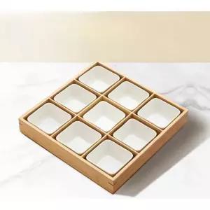 일본 반찬 접시 우드 원목 구절판 접시 그릇 트레이