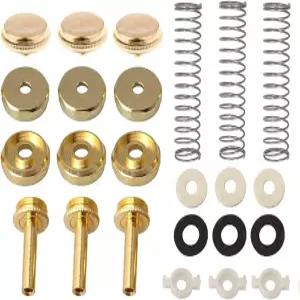 투오렌 트럼펫 밸브 시스템 교체 부품에는 핑거 버튼 캡 피스톤 가이드 스프링 펠트 와셔 악기 액세서리