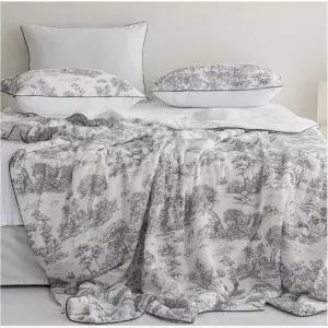 냉감 스프레드 침구세트 싱글 S 세트 블랙 줄누비 이불