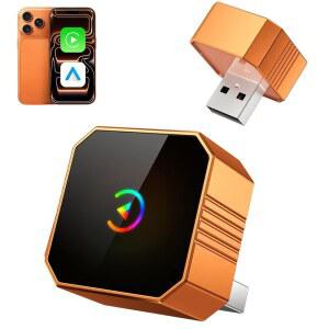 안드로이드 오토용 무선 카플레이 어댑터, 에이문 유선-무선 플러그 앤 플레이 미니 사이즈 안정적인 연결, iOS 10+ 11용 무지연 카플레이+