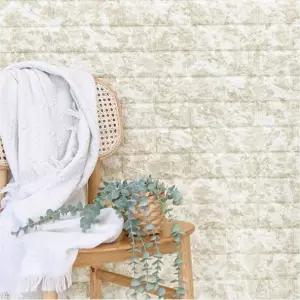 단열벽지 폼블럭 접착식 롤형 마블링 베이지 100cmx20m 거실 인테리어