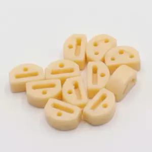 12개의 플라스틱 기타 줄 타이 브리지 비드 3개의 구멍 어쿠스틱 클래식 나일론 우쿨렐레(베이지)용 고정