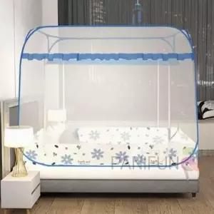 사각 원터치모기장 200x150블루플라워 침대방충망 실내모기장 사각모기장텐트 원터치방충망 텐트형모기장