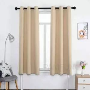 아일렛암막커튼 2장 핑크베이지 창문형암막커튼 침실암막커튼 안방커튼 창문커텐 작은창문암막커튼