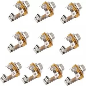 SUPVOX 기타용 마이크 소켓 10개입 악기용 6.35mm 홀더 재질